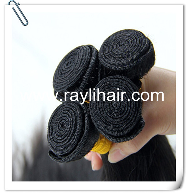 silky straight natural black color human hair weaving
