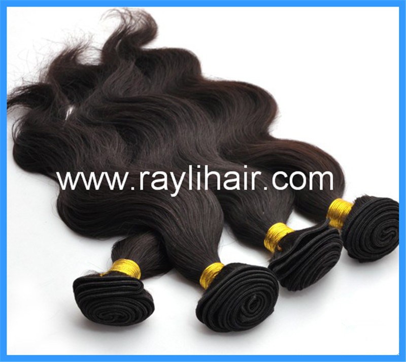 body wave natural black color 100% virgin hair weft
